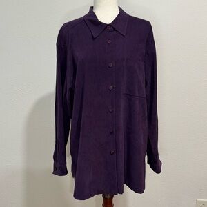 Notations Woman Deep Purple Button-Up Shirt Size 1X